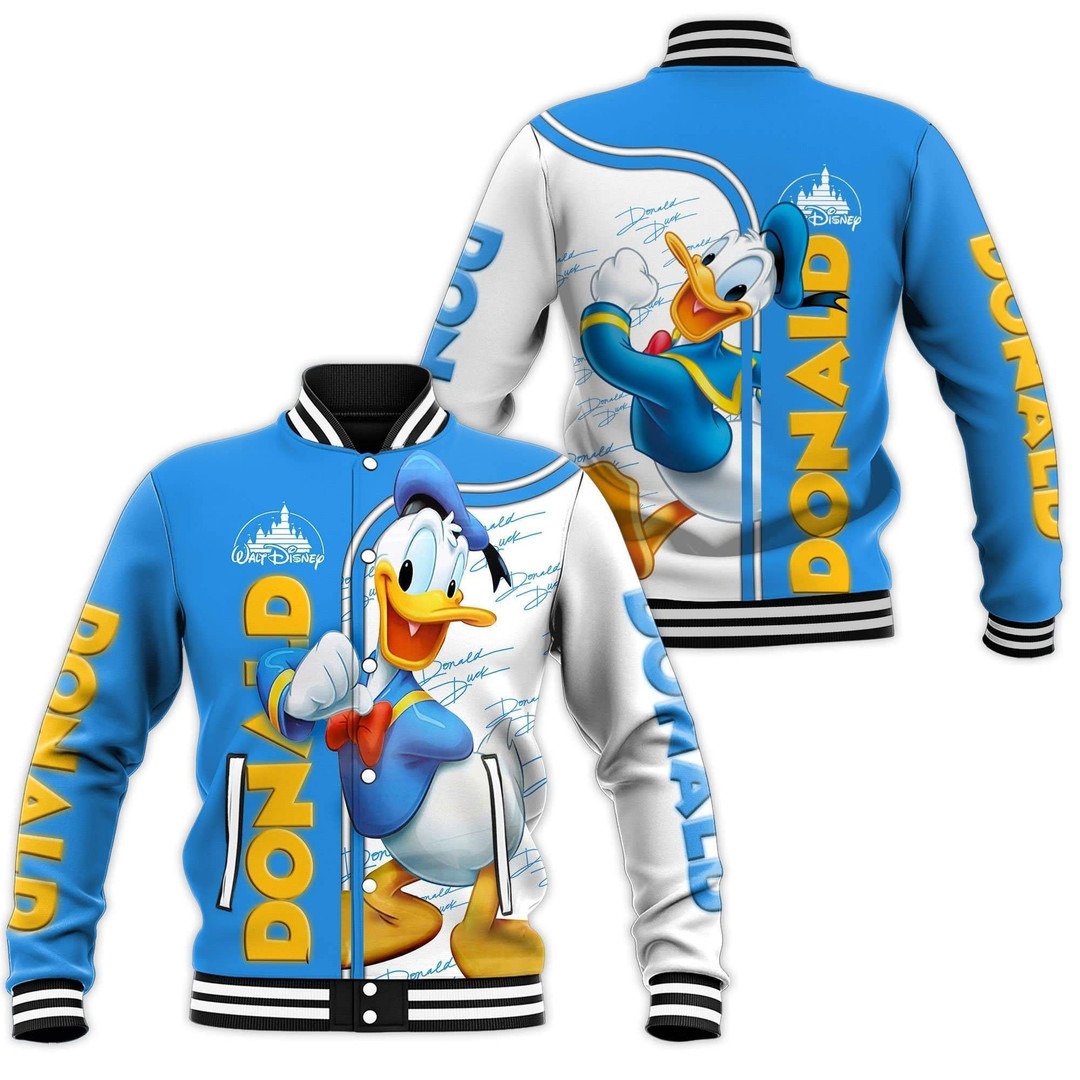 Love Donald Duck Cartoon Movie Fans Baseball Jacket - bazzada Store