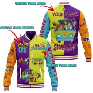 Personalized Scooby Doo Mystery Machine Where Are You Baseball Jacket - bazzada Store