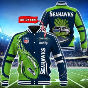 Seattle Seahawks Personalized Baseball Jacket BG29 - bazzada Store